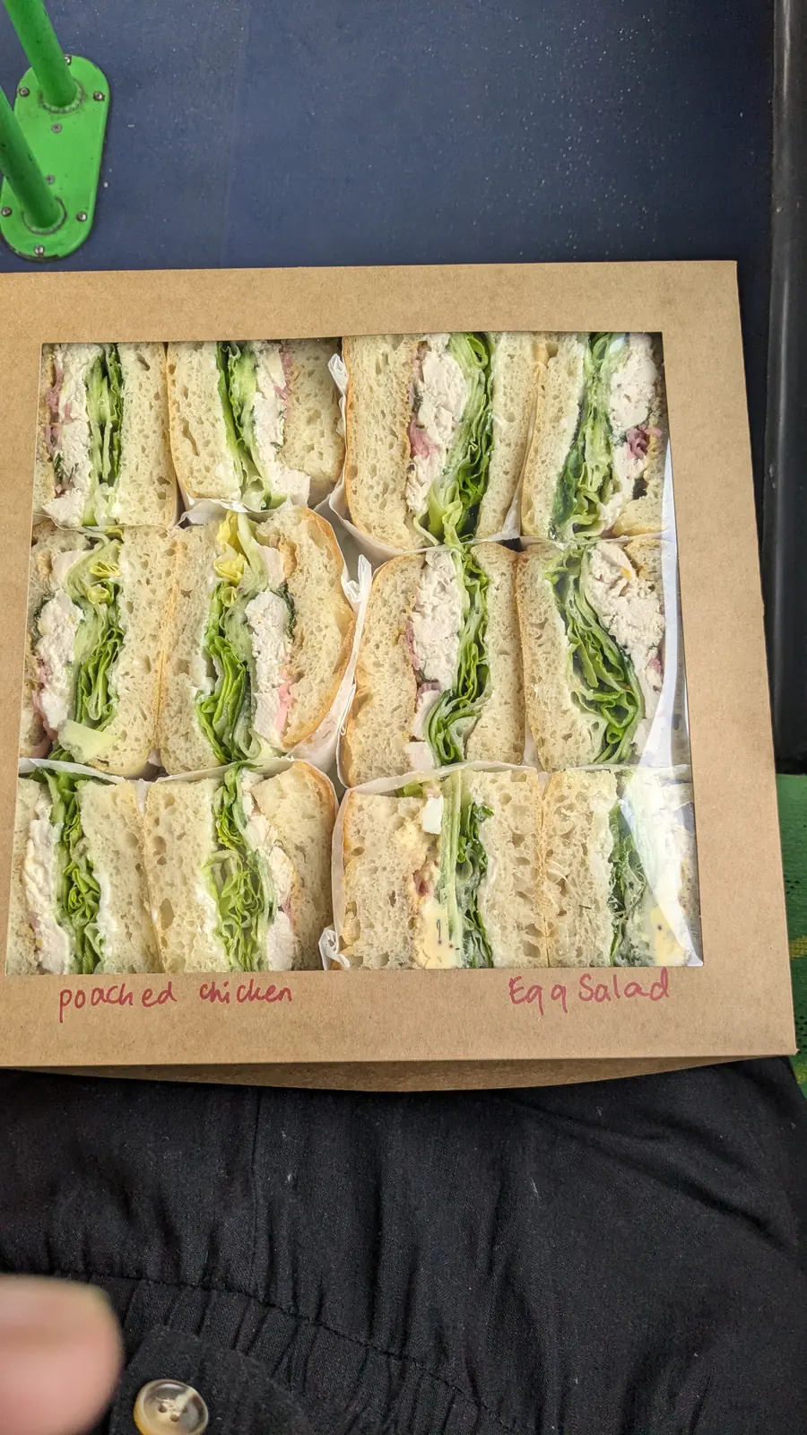 Individual lunch boxes for a workplace order.